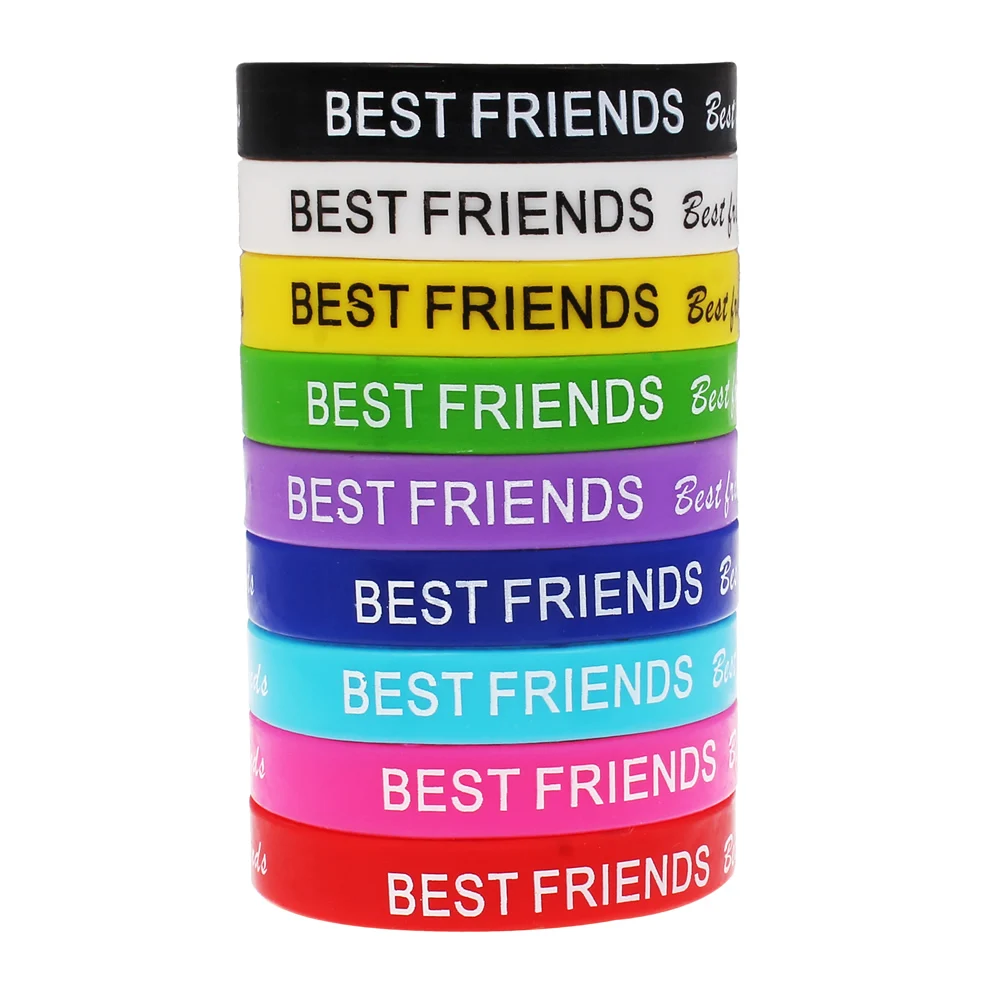 

10 Pcs Unisex Turret Games Silicone Word Customzied Best Friend Bracelets Bangles Rubber Flexible Friendship Bracelets Wristband