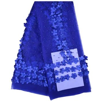 

2018 New style French net lace fabric 3D flower African tulle mesh lace fabric high quality african lace fabric 1215