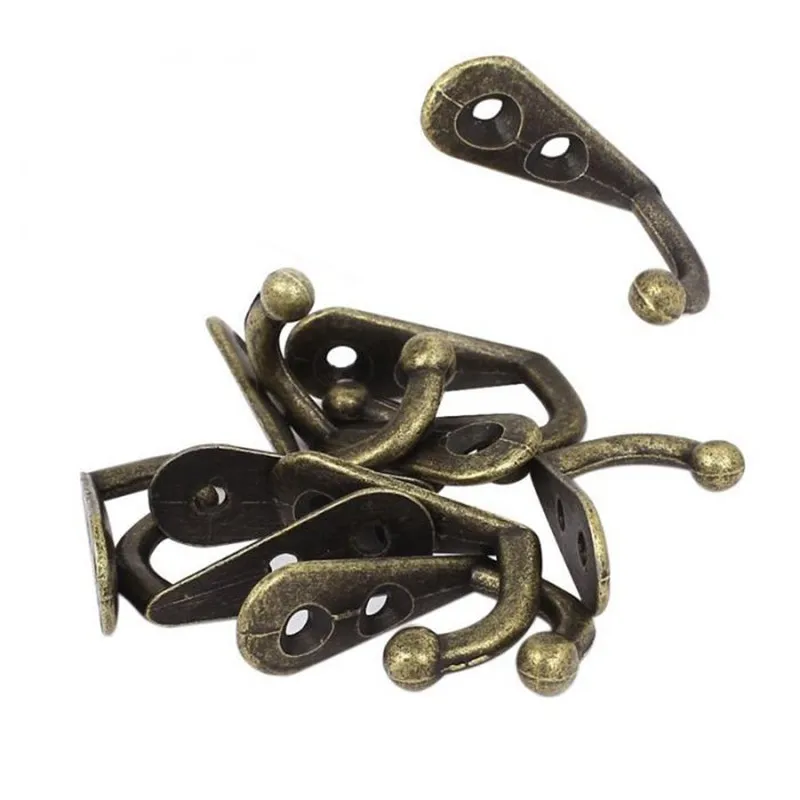 

10pcs Bronze Wall Mounted Single Hook Hangers Storage Organizer Wall Mount Home Decor Clothes Hooks