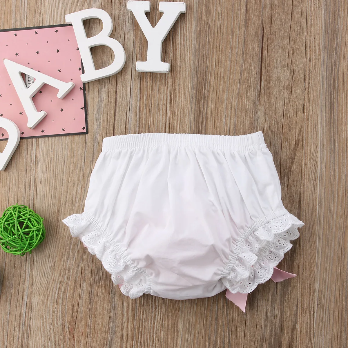 Для новорожденных девочек 3D цветок рюшами кекс подгузник шорты трусы