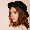 Brand New Wool Boater Flat Top Hat For Women's Felt Wide Brim Fedora Hat Laday Prok Pie Chapeu de Feltro Bowler Gambler Top Hat ► Photo 1/6