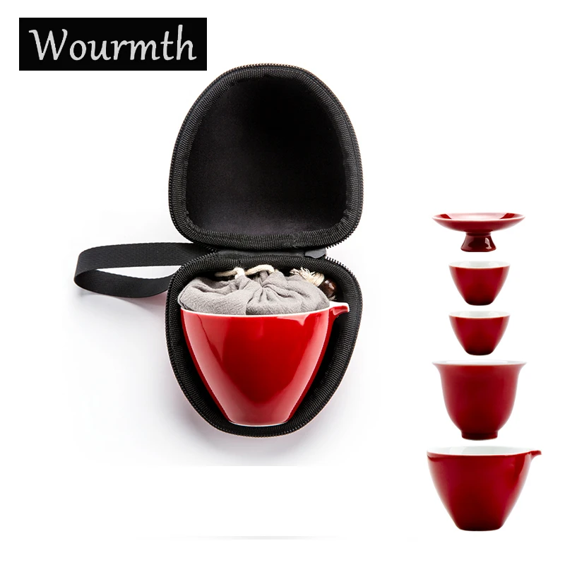 Travel Tea Set 6 Pieces Ceramic Outdoor Portable Bag Chinese KungFu Teaware Sets Gaiwan Teacup set Drinkware Fast Passenger Cup Travel Tea Set 6 Pieces Ceramic Outdoor Portable Bag Chinese KungFu Teaware Sets Gaiwan Teacup set Drinkware Fast Passenger Cup