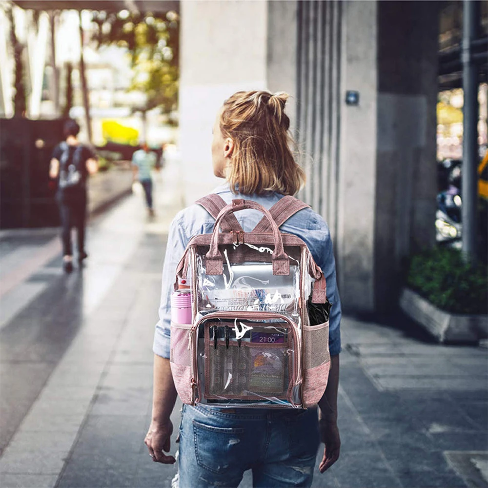 

Bags With Reinforced Straps Plastic PVC Outdoor College Backpacks Creative Unisex Transparent Travel Beach Backpacks
