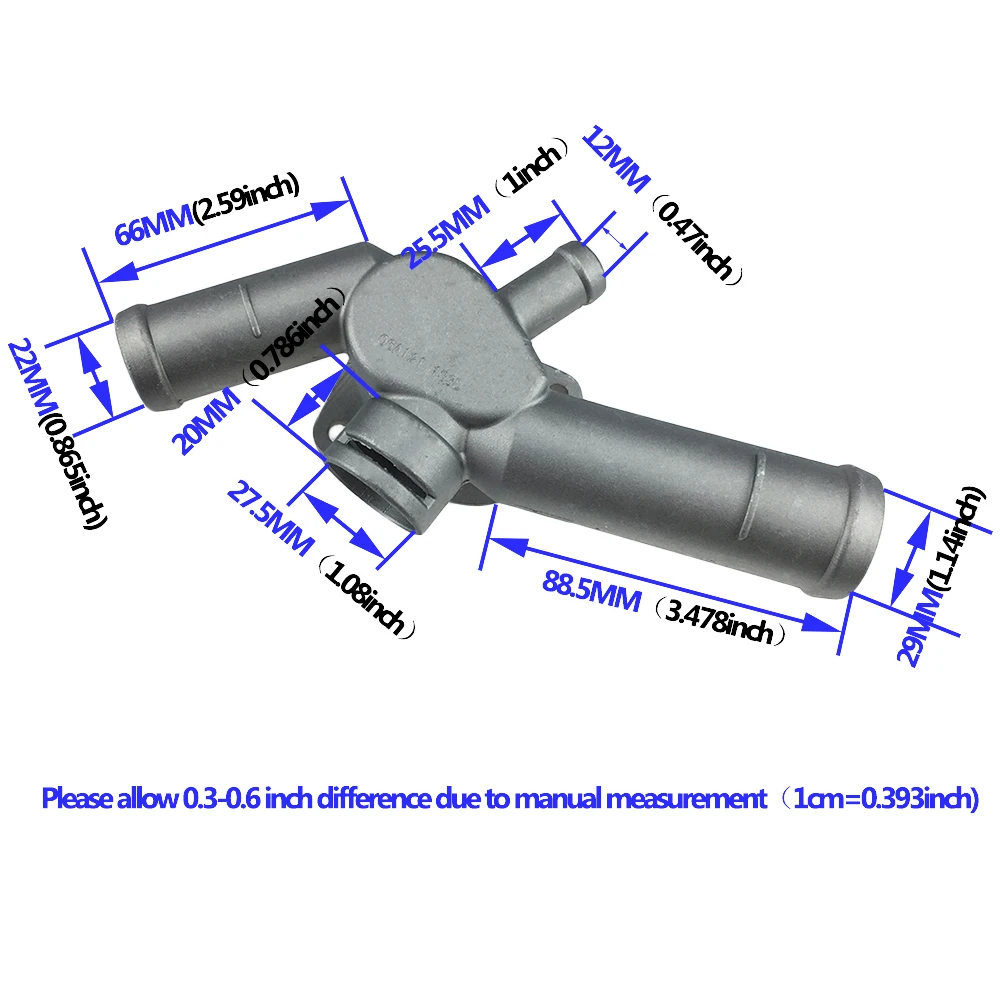 Алюминиевый сплав термостат корпус охлаждающей жидкости шланг фланец радиатор для VW Golf Jetta 2,0 L4 99-06 06A 121 133D 06A121133D 06A12
