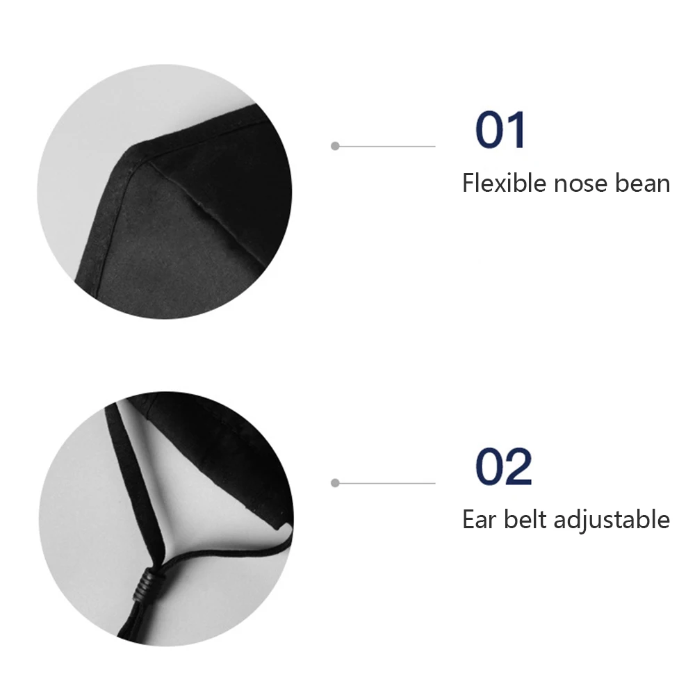 Зимняя хлопковая черная маска на рот против пыли PM2.5 маска для рта с фильтром из активированного угля Корейская дыхательная Маска Тканевая маска для лица