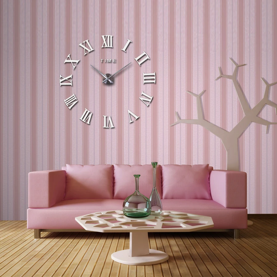 special offer 3d big acrylic mirror wall clock diy quartz watch still life clocks modern home decoration living room stickers