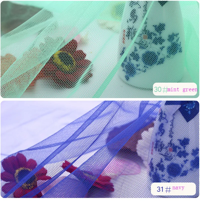 160cm*2m/Lot Soft Hexagonal Net Yarn Encryption Gauze Polyester Mesh Tulle Fabric DIY Sewing Tutu Party Wedding Dress Patchwork
