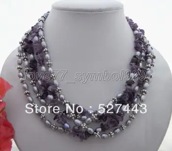 

Wholesale free shipping >> Lovely! 4s Pearl @ stone Necklace