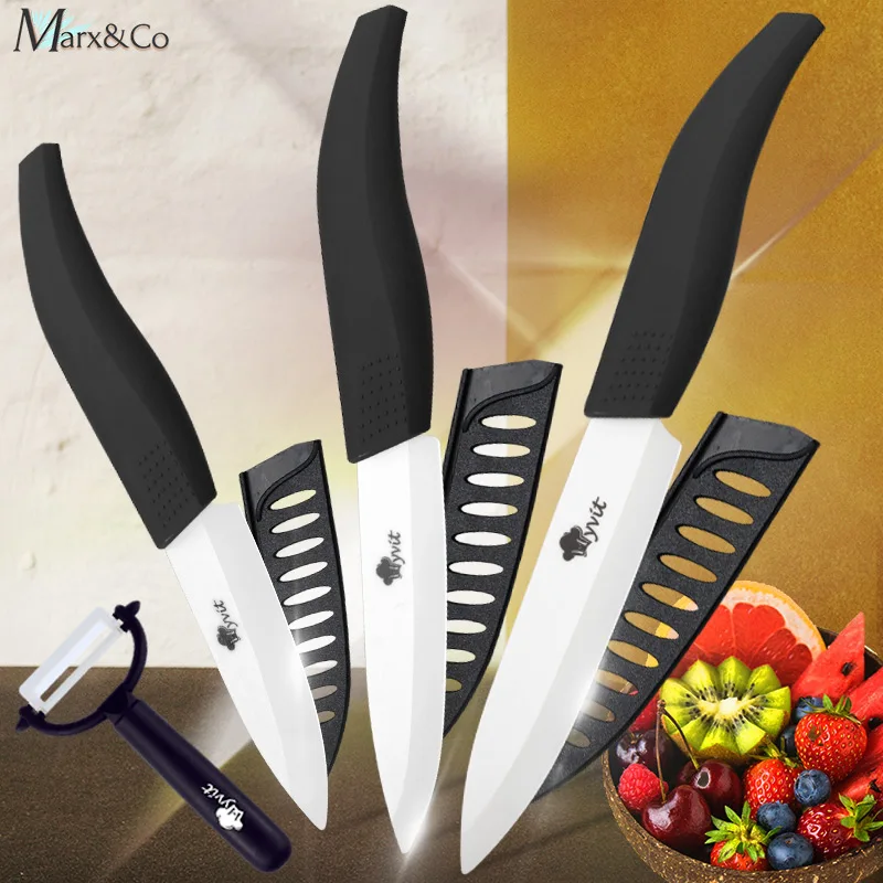 

Ceramic Knife Set 3 4 5 inch Slicing Utility Paring Fruit Peeler Vegetable Chef Knives Zirconia White Blade Kitchen Knife Set