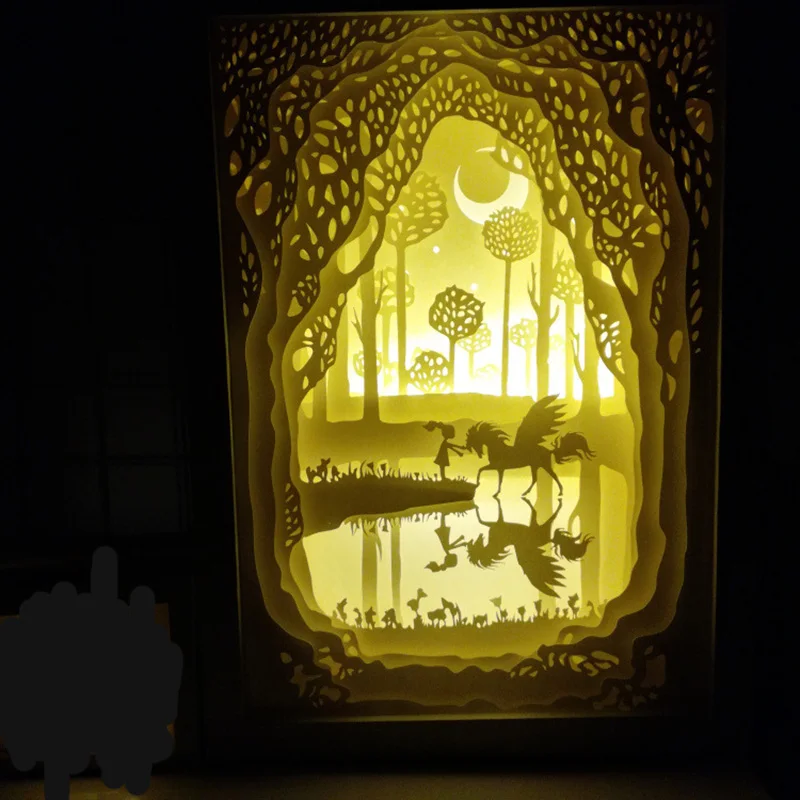 Conduziu a Luz e a Lâmpada de Papel da Sombra Encontram a Luz da Noite da Inocência Brightinwd Presentes Personalizados 3 Brightinwd conduziu a luz e a lâmpada