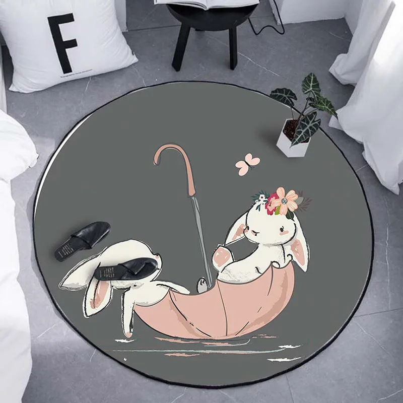 

Funny Rabbit Umbrella Rugs And Carpets for Kids Baby Child Home Living Room Decorative Bedroom Bathroom Cushion Yoga WC Bath Mat