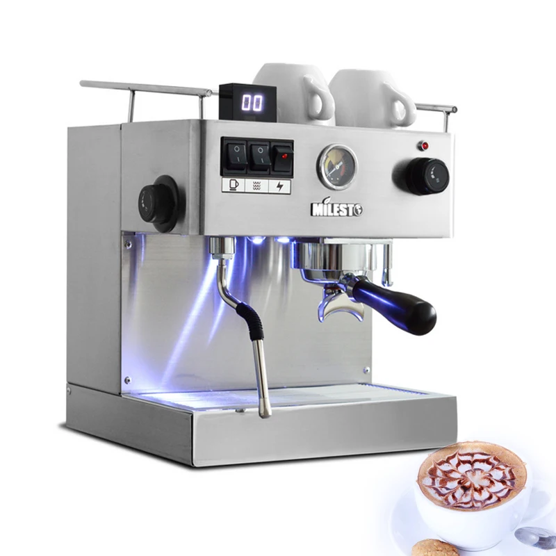 220V semi-automatic coffee machine stainless steel Commercial EM-19-M2 Italian coffee making machine Espresso coffee maker 1PC