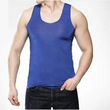 Майка мужская вискоза бесшовный мужской жилет, Слим стандартные обтягивающие жилет мужские майки топы мужская футболка плюс размер