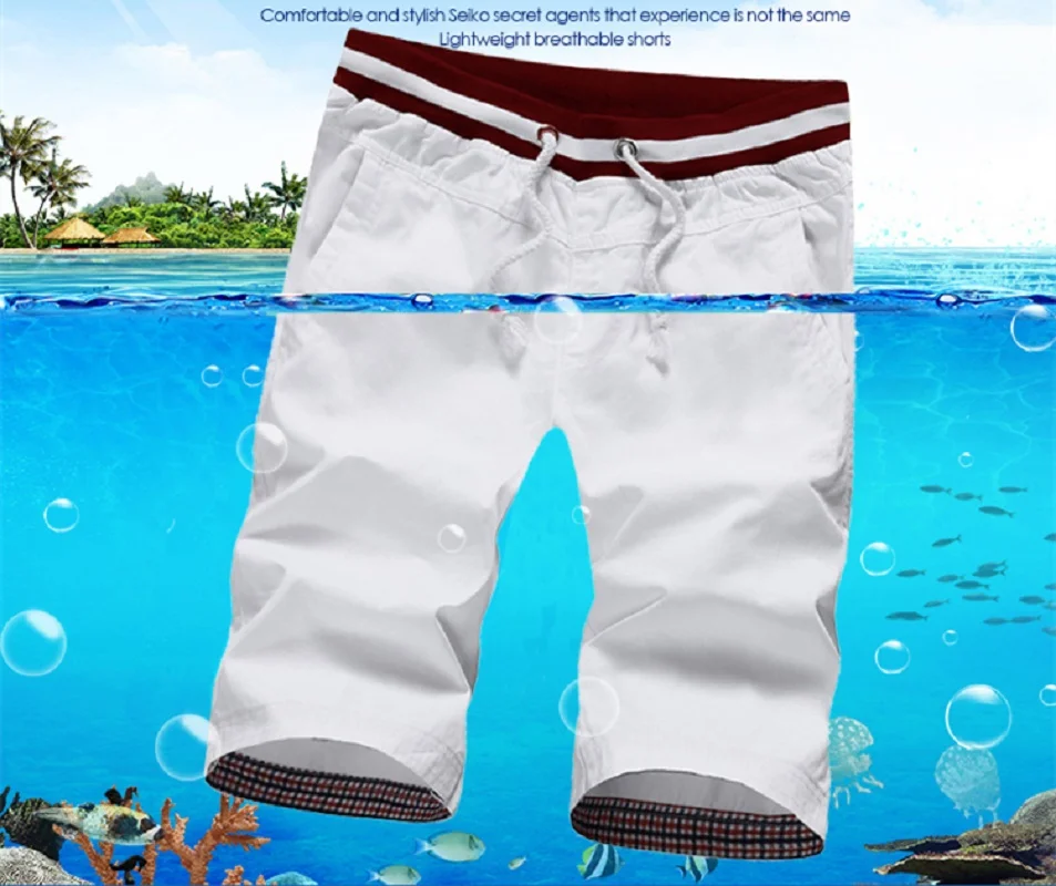 Хлопковые шорты мужские летние повседневные шорты Бермуды мужские шорты для фитнеса модные джоггеры однотонные короткие брюки, большой размер