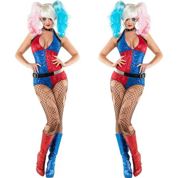 

Suicide Squad Harley Quinn Monster T Shirt Harley Quinn Halloween Carnival women sexy cosplay jumpsuits