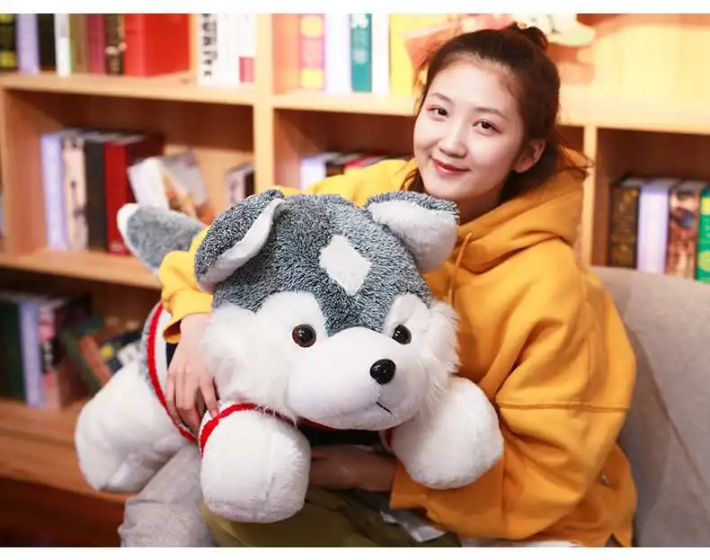 Dorimytrader New Hot Husky Plush Toy Giant Soft Cute Dog Doll Pillow for Girl Children Gift Sofa Deco 35inch 90cm DY50671 (9)