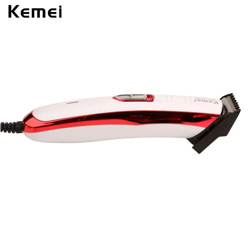 Professional Kemei Titanium Blade Corded Electric Haircut Cutting Machine Barber + limit comb for kids adult men 110-240V S50