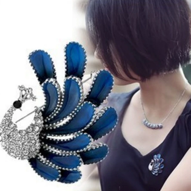 Broches de pavo real con diamantes de para mujer, broche de Pin, regalo, gran oferta, moda coreana, - AliExpress