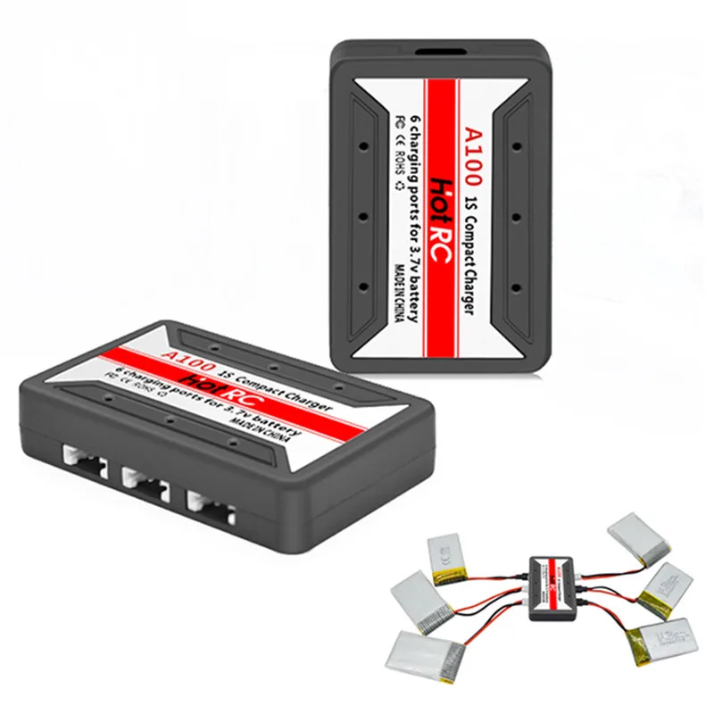 Зарядное устройство HotRc A100 6 в 1 3 7 В Lipo для квадрокоптера Hubsan X4 Q4 H107L H107C WLtoys JJCR UDI