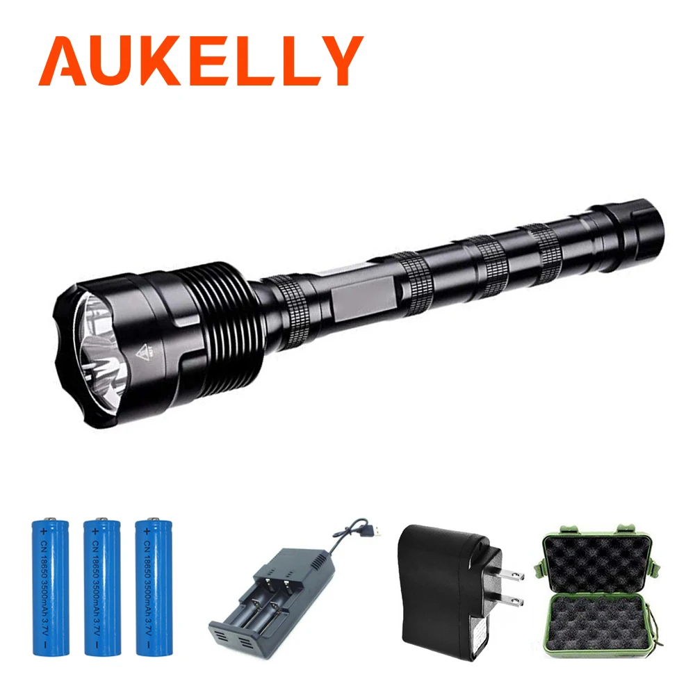

Super Bright LED Flashlight Military Tactical Long Range Torch Light Waterproof Rechargeable linterna Camping Hunting Emergency
