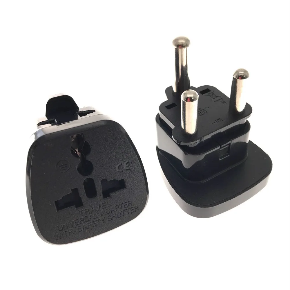 Universal EU UK AU to Large South Africa AC Travel Power Plug Adapter