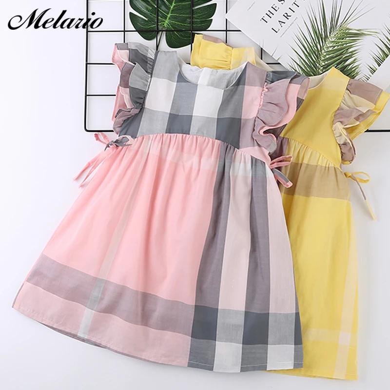 

Melario Girls Dress Sweet Summer High Waist Dress Girl Floral Decoration Cotton 2019 kids dresses for girls Princess Dress