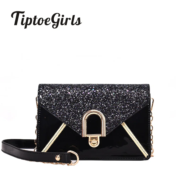 

Sequin Stitching Small Square Bag Female New Fashion Personality Chain Shoulder Bag Casual Wild Messenger Bag