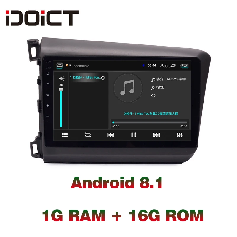 IDOICT Android 8,1 автомобильный dvd-плеер gps навигация Мультимедиа для Honda Civic радио 2012- автомобильный стерео