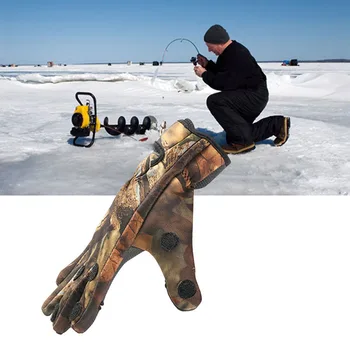 

Winter Waterproof Camo Hunting Gloves Anti-Slip Fishing Gloves 3 Fingers Cut Outdoor Sprot Cycling Skiing Full Finger Gloves 30