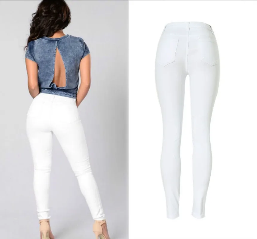 gap jeans High Waist Jeans Women Casual White Elastic Sexy Slim Denim Pencil Pants Stretch Skinny Lady Trousers Pantalon Femme Clothes maternity jeans