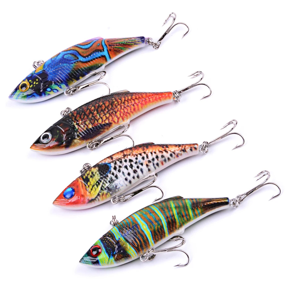 

4pc 11.8g 8cm 3D Eyes Lifelike Fishing Lure Tackle VIB Lures Swimbait Hard Bait Isca Artificial Lures Fishing Vibration Wobblers