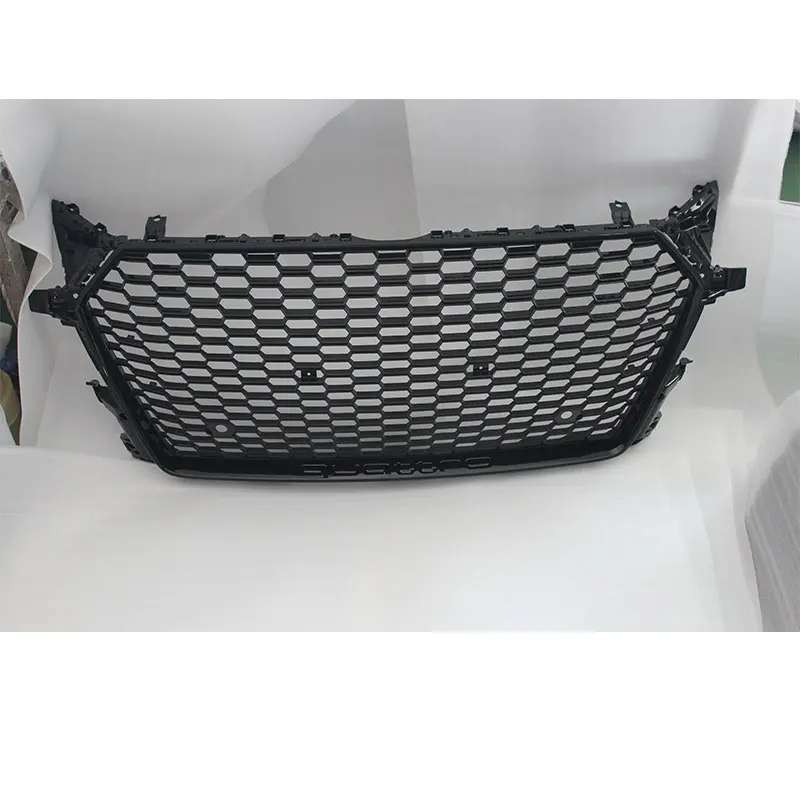 

TTRS Style Chrome emblem Black frame black Front Bumper mesh Grill Grille with quattro For Audi TT 2015 up