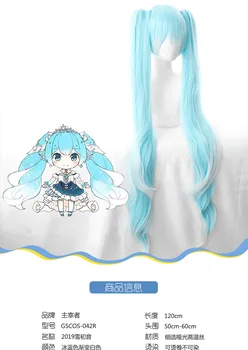 

VOCALOID 2017 Snow Miku Hatsune Cosplay Wig Star Princess Long Blue Curly Wavy Cosplay Wig Peruca Women Cosplay Costume Wig