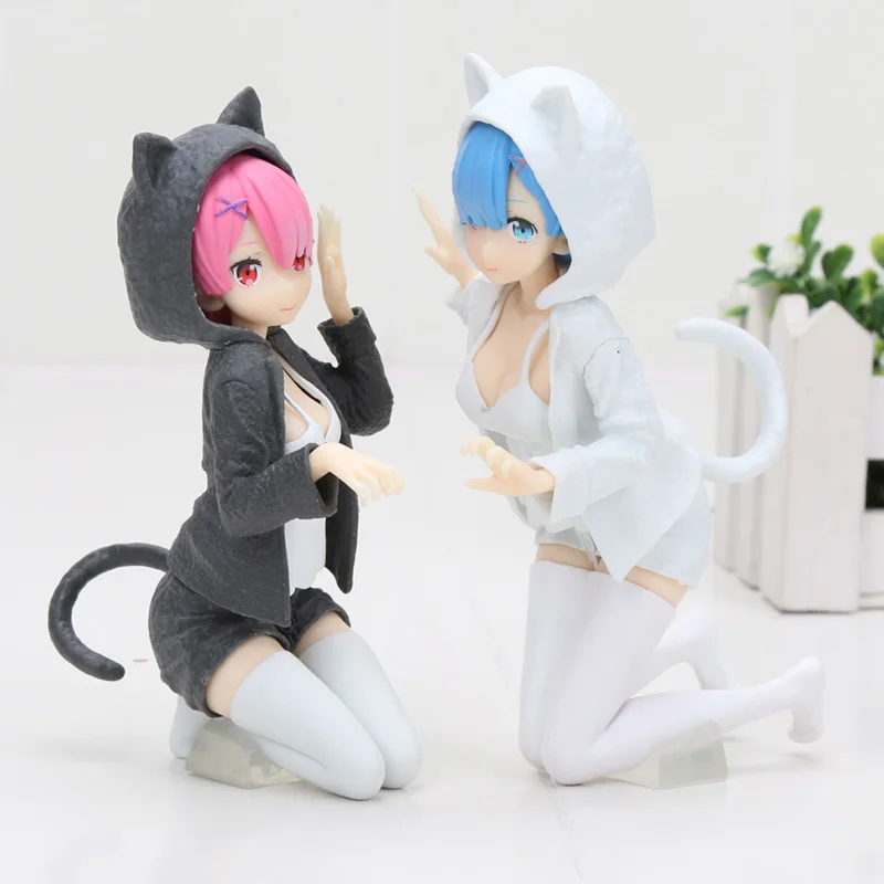 Rem ram фигурка Nyanko Mode Ver Re: жизнь в другом мире от Zero PVC Аниме Фигурка кошка ухо кукла