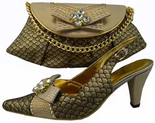 2017 Italian Shoes With Matching Bag High Quality Italy Shoe And Bag Set For Wedding And Party Free Shipping 1308-21