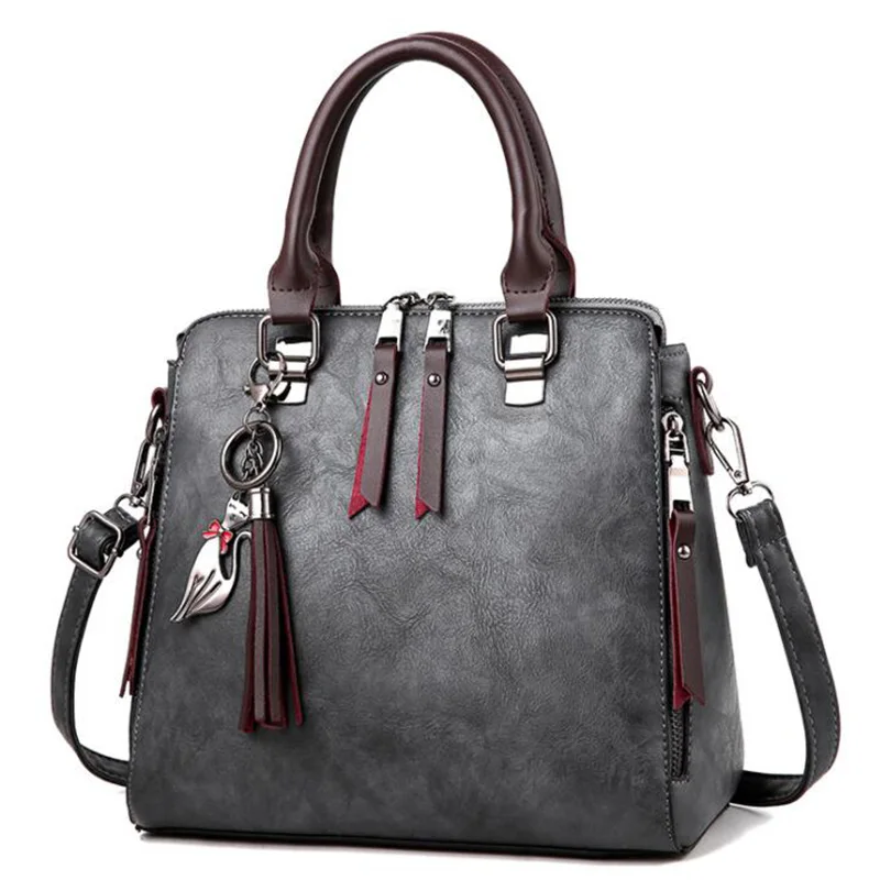 

WILIAMGANU Big Retro Women Messenger Bags Tassel Pu Leather Fashion Shoulder Crossbody Bags For Women Luxury Handbags Designer