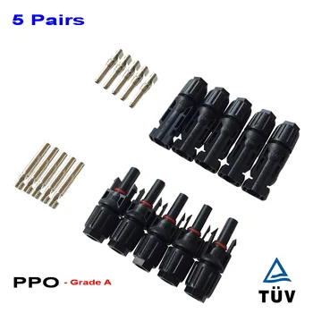 

5Pairs Connector male and female Solar Panel Connector 30A 1000V for PV cable 2.5/4/6mm solar panel connect