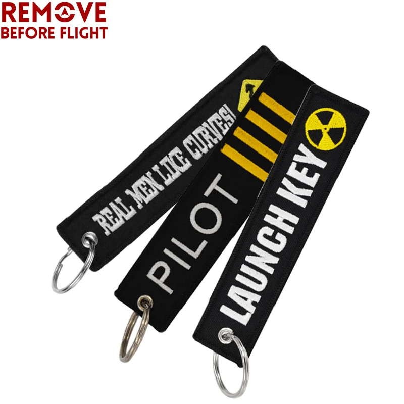 Брелок для ключей с вышивкой Remove Before Flight|Кольца ключей| |
