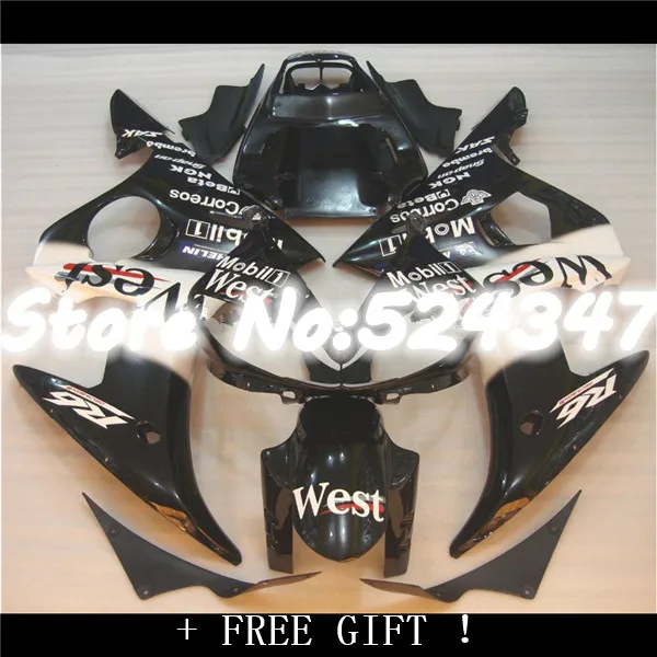 Комплект обтекателей Nn-WEST для модели YZF-R6 03-05 YZF R6 03 04 05 600 2003 2004 2005 черно-белые