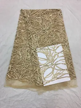 

3 colors option top quality LJY-51429 african french net lace with sequins for party dress