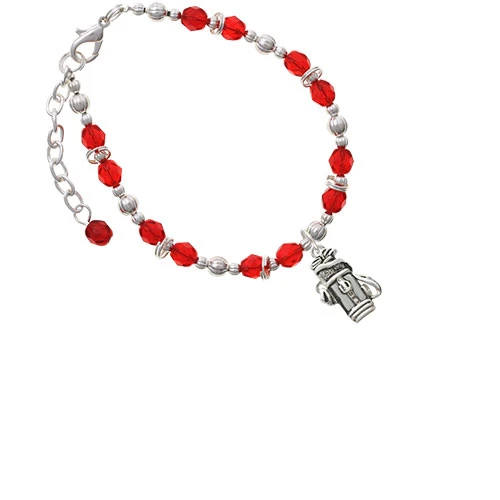 Golf Club Bag Red Beaded Bracelet