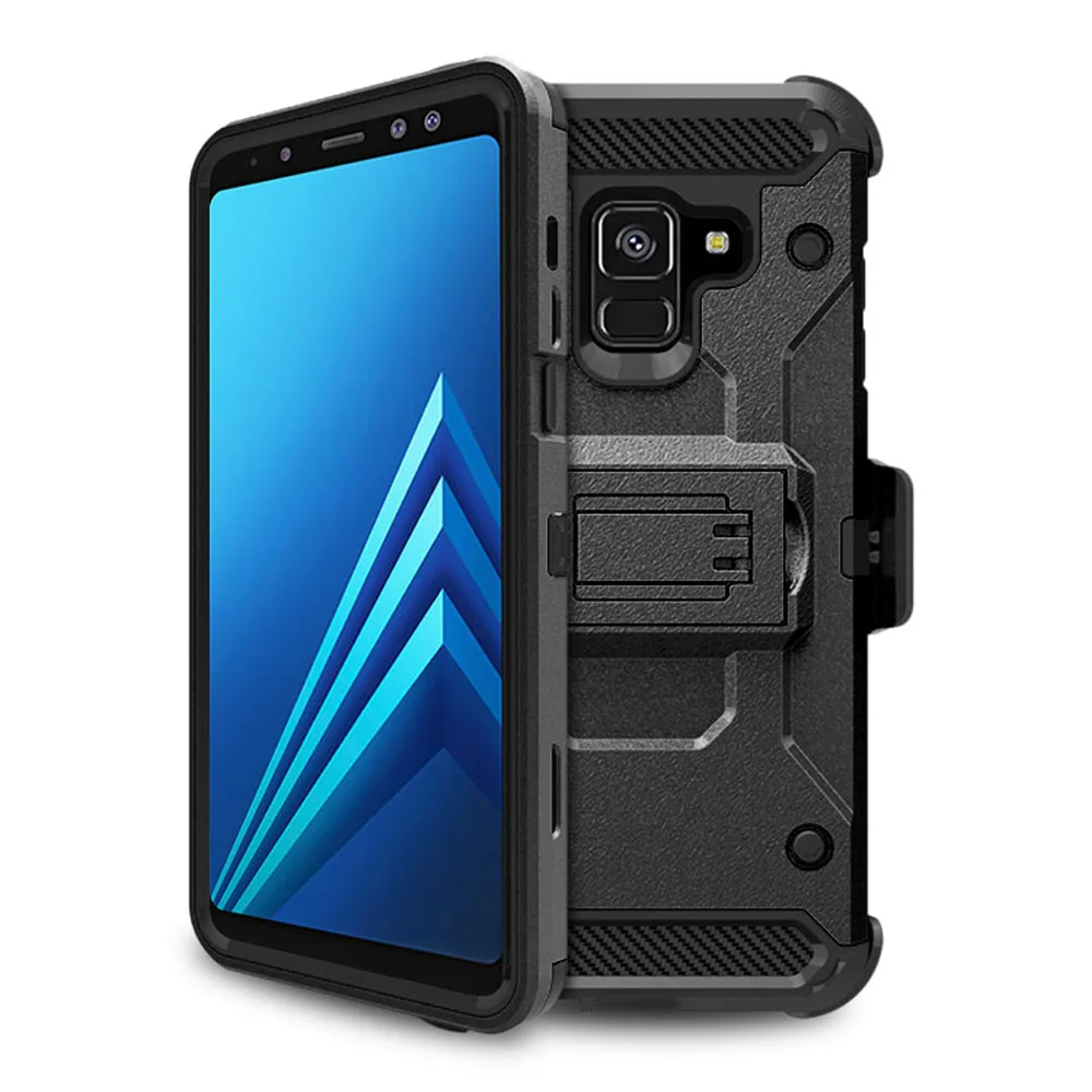 Сверхпрочный армированный чехол для Galaxy A8 2018 + защитный Кобура на ремне Samsung 2018/A5