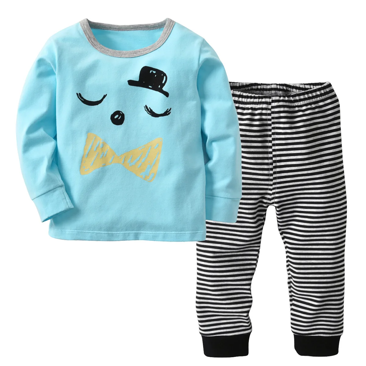 

New 2018 Brand Cartoon Kid Pyjamas Autumn& Spring Boy Teens Cotton Pajamas Set Children Pyjamas Christmas Kids Cloth Set CA272