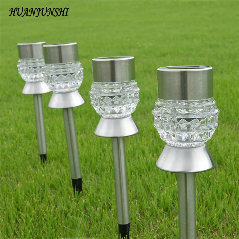 New Pineapple Style Stainless Steel LED Outdoor Solar Lawn Lamp Waterproof Color Changeable Garden Lawn Lights 10pcs