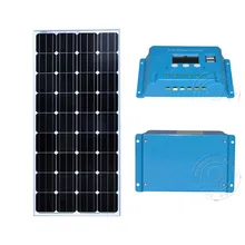 Solar Set Zonnepaneel Voor Thuis 12v 150w Solar Charge Controller 12v/24v 10A Dual USB Motorhome Caravan Car Marine Yacht Boat