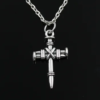

New Fashion Cross Dagger Pendants Round Cross Chain Short Long Mens Womens Silver Color Necklace Jewelry Gift