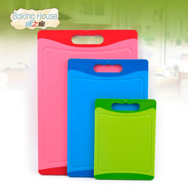 3PCS Cutting Board Non Slip Plastic Kitchen Cutting Chopping Board Blocks double side angle cutting surface