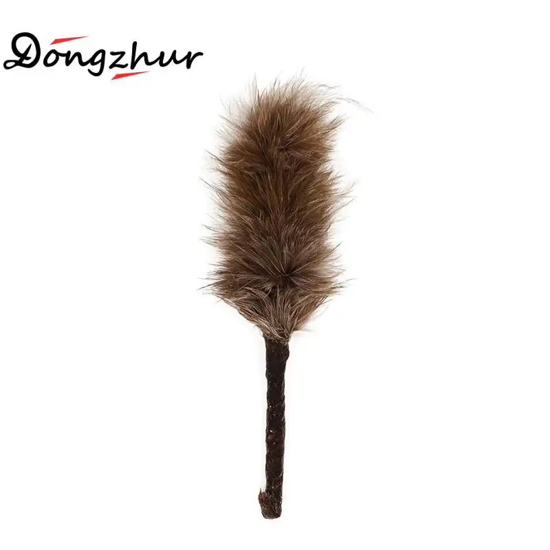 Dollhouse Miniature 1:12 Toy Living Room Feather Duster Length 5.5cm Gray SPO412