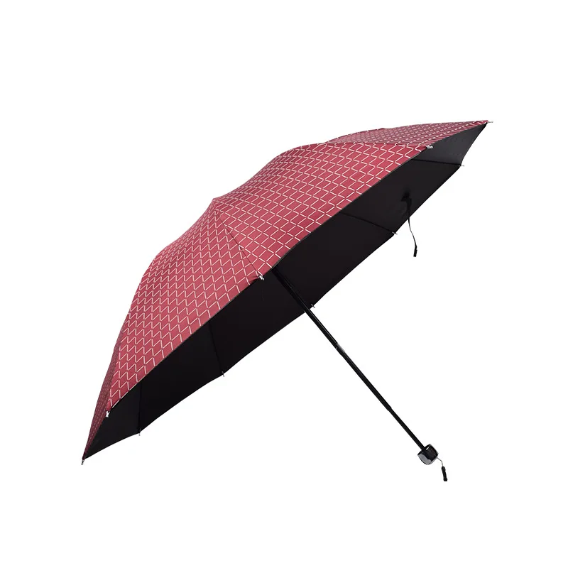 Бизнес зонтики зонтик в клетку Солнечный зонт с защитой от ультрафиолета затенение три складной зонтик - Цвет: 1