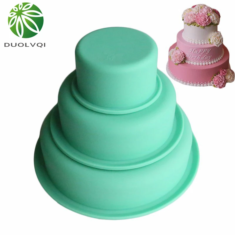 Durable Silicone Bread Pizza Bakery Molds Three Layer Round Cake Mould Practical Baking Mold DIY Decoration Tools | Дом и сад